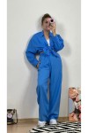 Gömlekli Basic Takım Saks Mavisi