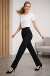 Palazzo Pantolon  Likralı Cırt Kapama Siyah