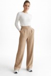 Palazzo Pantolon Likralı Cırt Kapama Bej