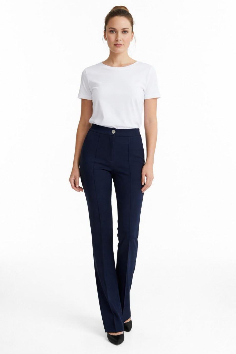 Straight Likralı Lacivert Pantolon