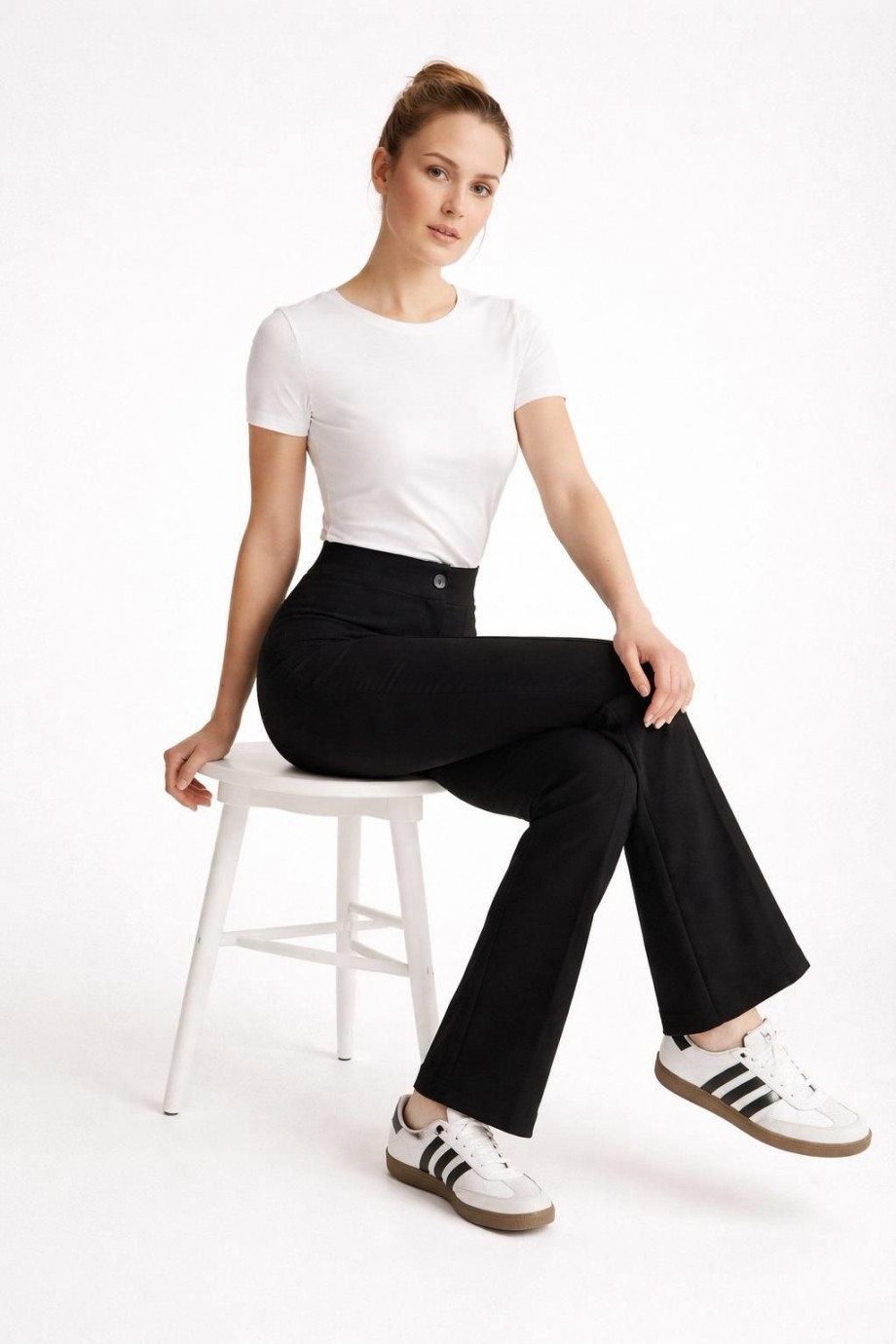 Straight Likralı Siyah Pantolon