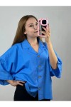 Yarasa Kol Gömlek Saks Mavisi